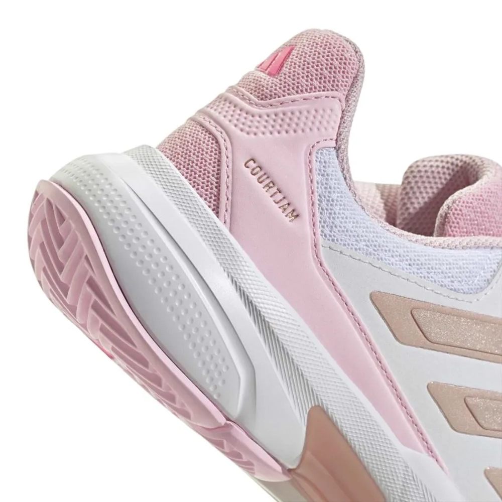 Женские Кроссовки теннисные Adidas CourtJam Control 3 W - cloud white/silver metallic/lucid pink