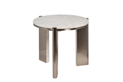 Стол журнальный d57x50см Garda Decor Cass White натуральный белый мрамор