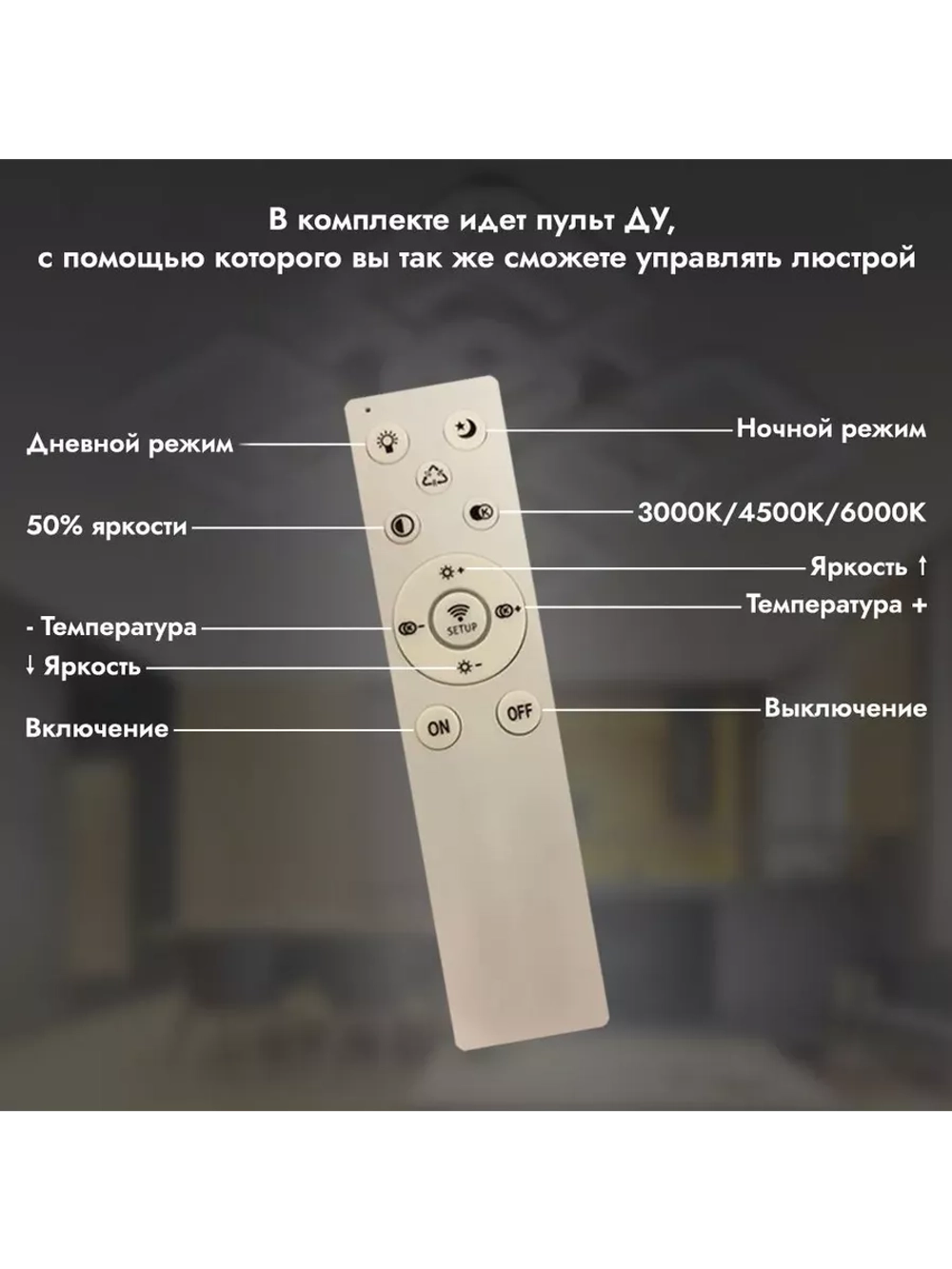Люстра потолочная светодиодная 7044М/6+2