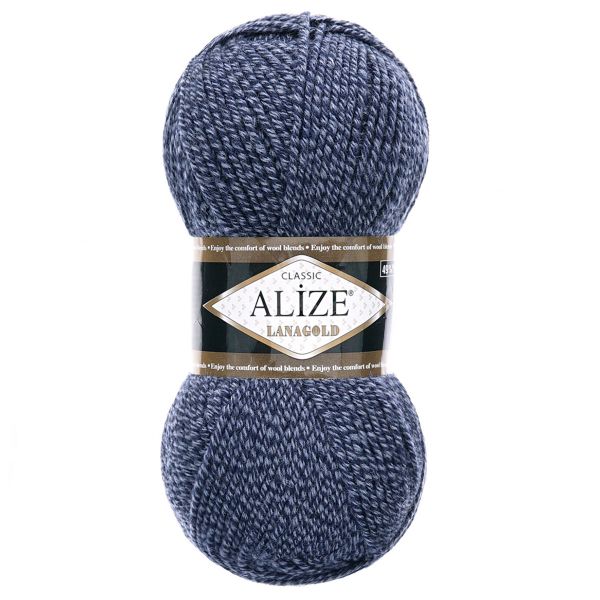 Пряжа Alize (Ализе) Lana Gold / уп.5 мот. по 100 г, 240м, 901 темно-синий меланж A