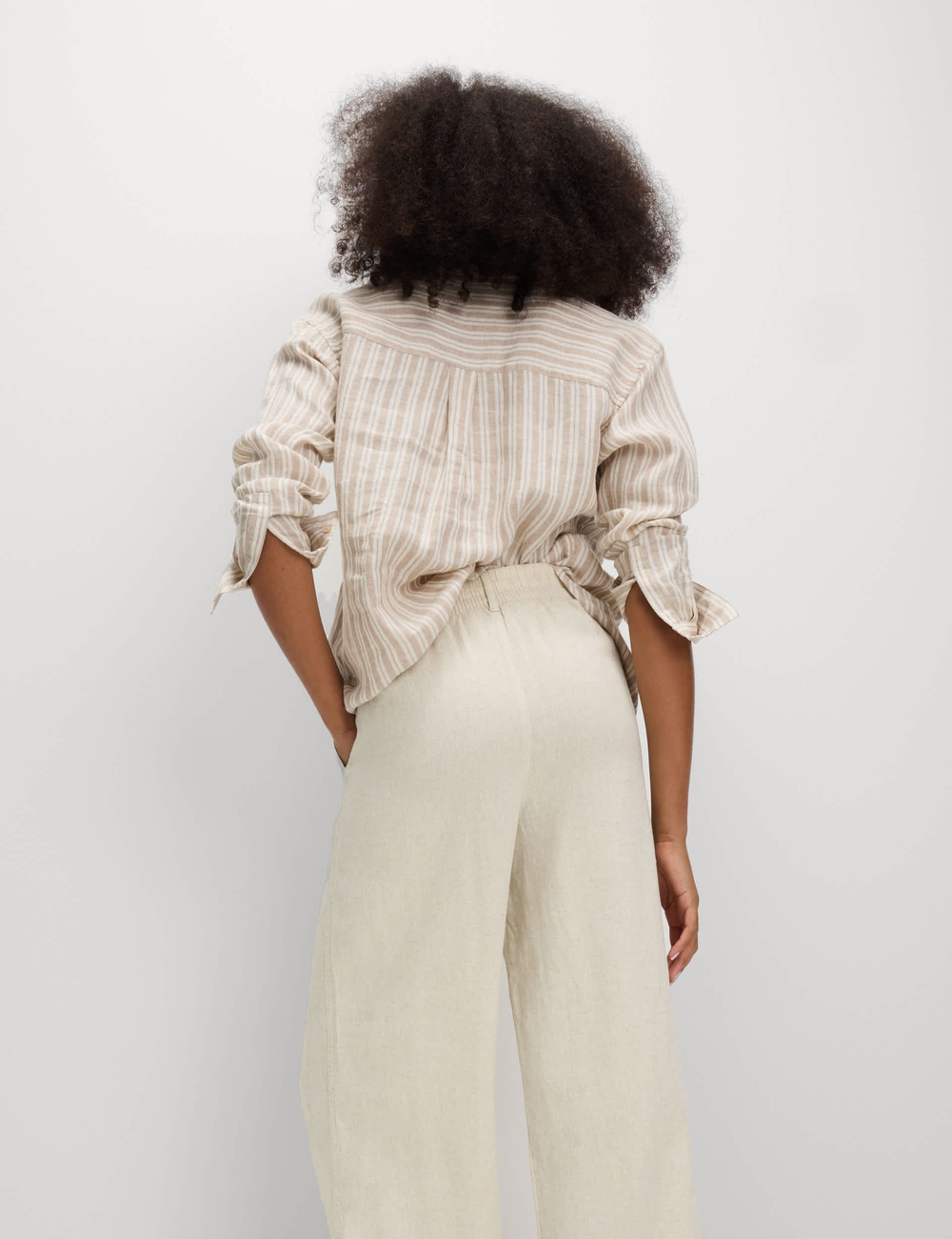 Широкие брюки из смесовой льняной ткани T57009087 - Marks & Spencer
