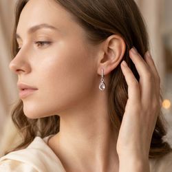 Серьги из Горного хрусталя, Серебро 925 проба