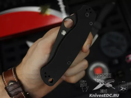 Нож складной Spyderco Para 3 223GPBK c клинком сатин CPM-S45VN, рукоять черная G10