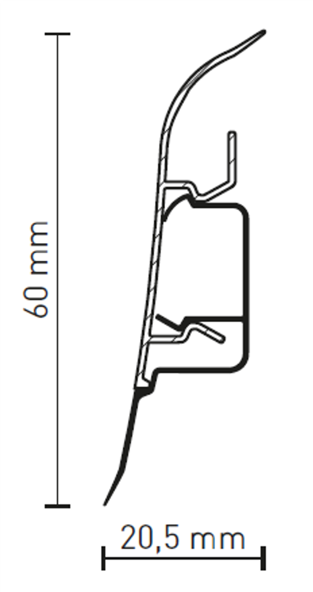 Плинтус ПВХ Aberhof ABF-60 3066 Дуб Серебряный 60x20,5х2500 мм