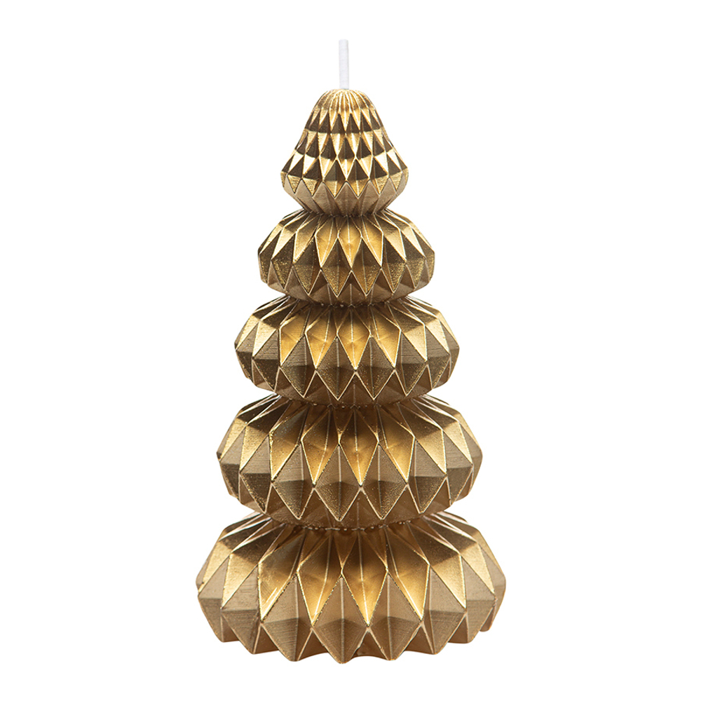 Свеча декоративная origami золотого цвета из коллекции new year essential, 19 см