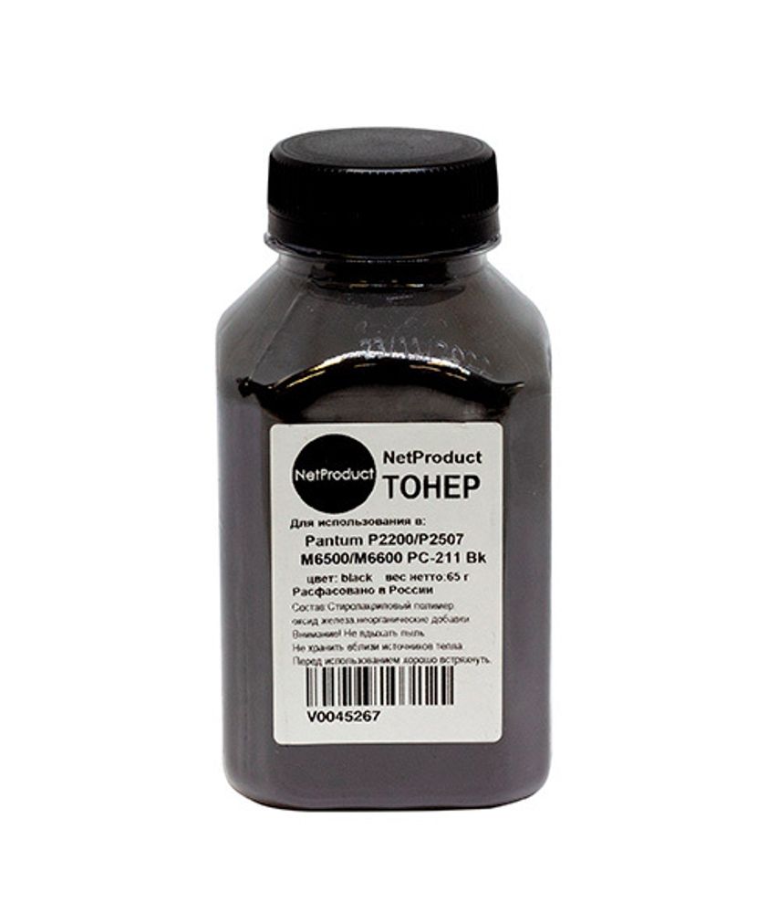 Tонер NetProduct для Pantum P2200/P2507/M6500/M6600 PC-211 Bk, 65 г, банка