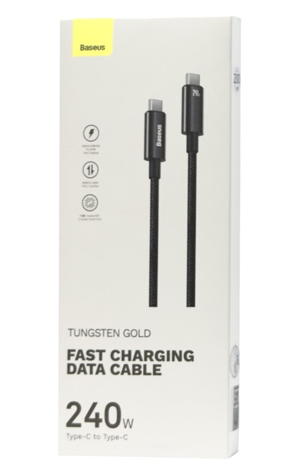Кабель-зарядка Type-C на Type-C Baseus Tungsten Gold 240W 2м (CAWJ040101) чёрный