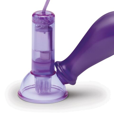 Вакуумные помпы для груди с вибрацией Remote Control Vibrating Nipple Suckers (Цвет: фиолетовый)