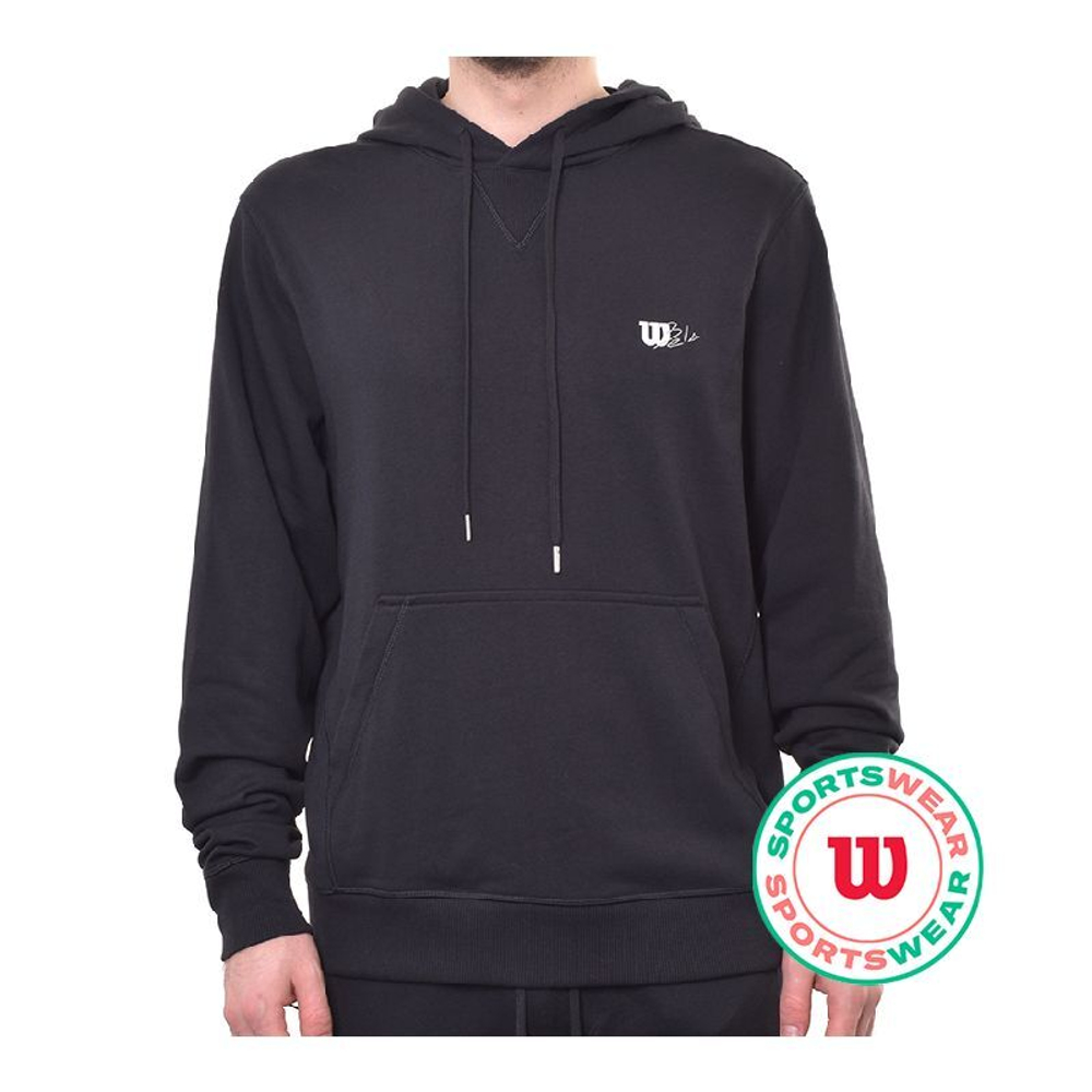 Мужская теннисная кофта Wilson Triblend Hoodie - black