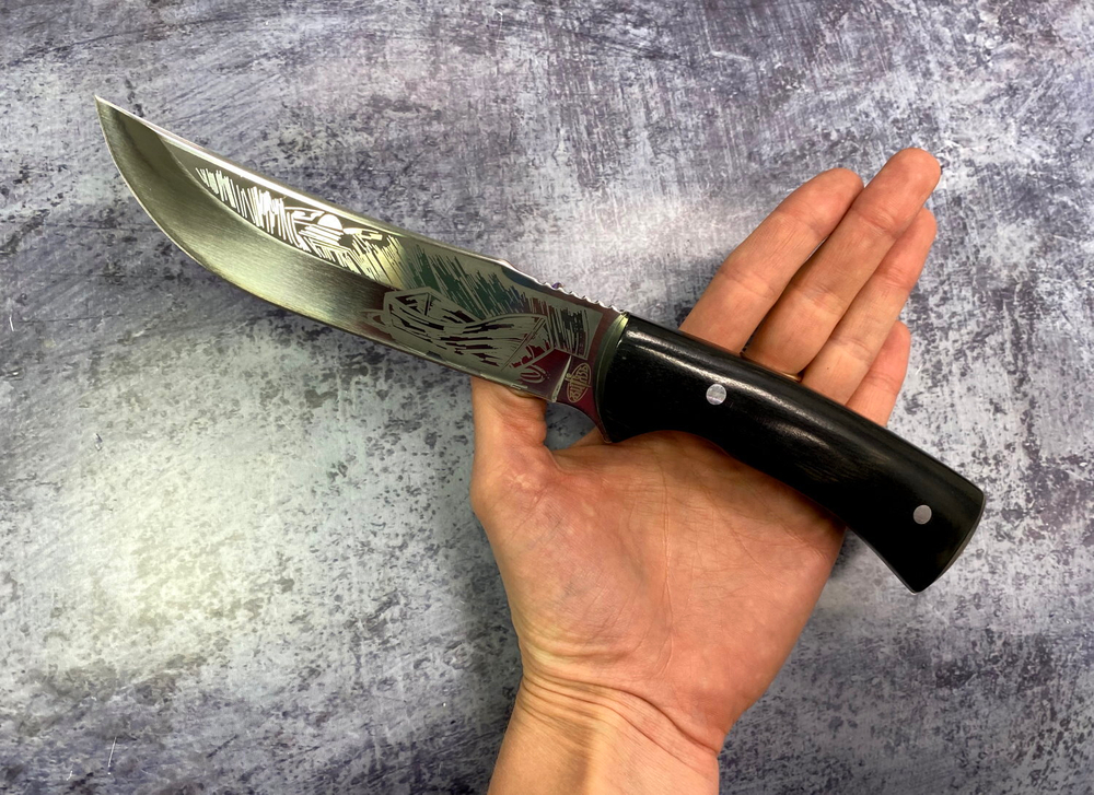 Нож цельнометаллический с гравировкой, сталь 65х13 Витязь, B5430