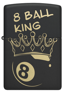 Зажигалка ZIPPO Billiards Champion Design с покрытием Black Matte, латунь/сталь, черная, 38x13x57 мм
