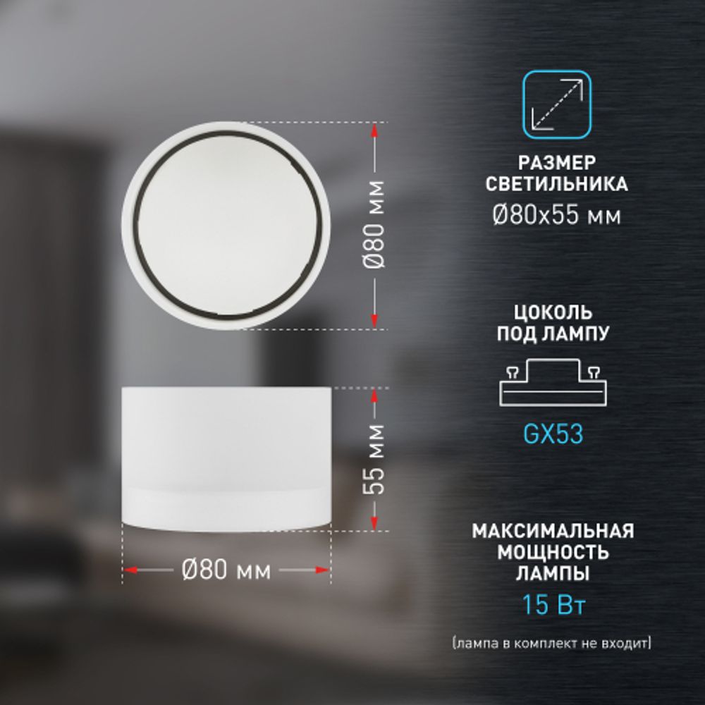 Светильник настенно-потолочный спот ЭРА OL30 WH GX53 белый | Накладные светильники