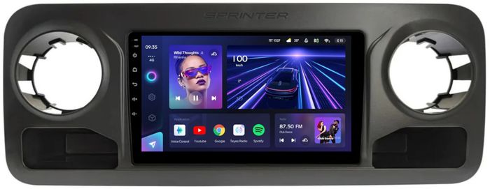 Магнитола для Mercedes-Benz Sprinter W907 2018-2025 (ШГУ монохром) - Teyes CC3 Android 10, Быстрая, CarPlay, 4G SIM-слот