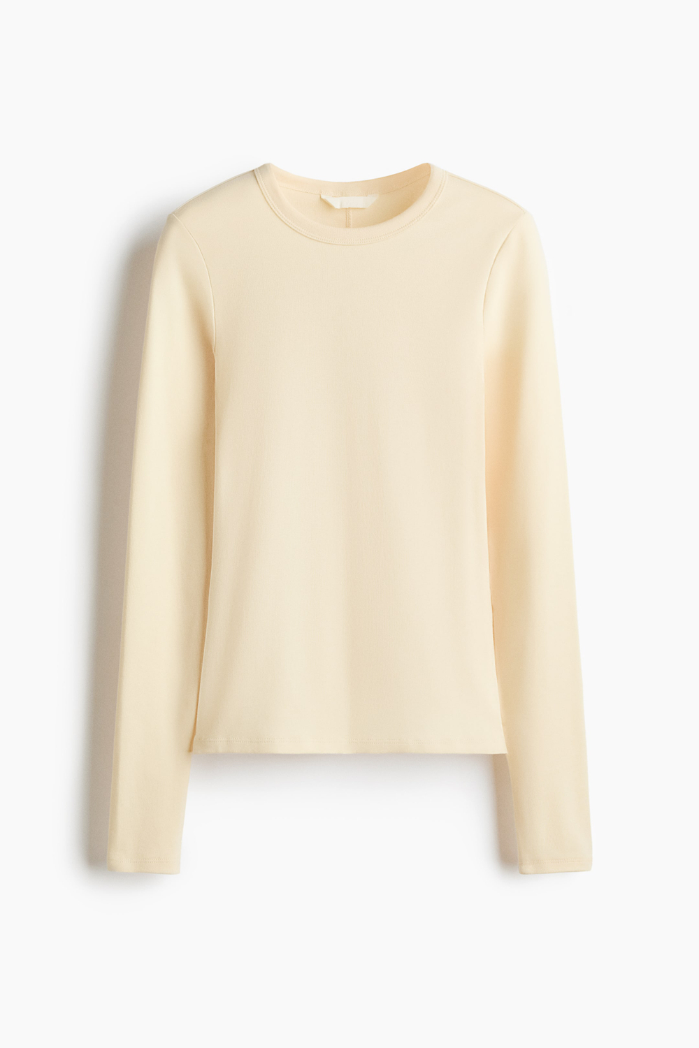 H&M Футболка с длинными рукавами из трикотажа, светло-желтый