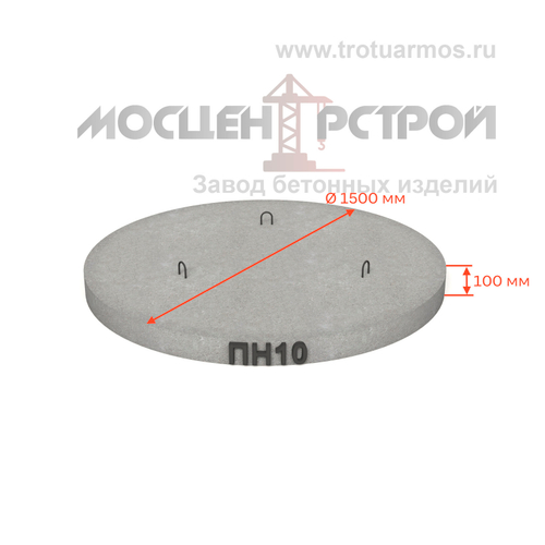 Плита днища колодца ПН10