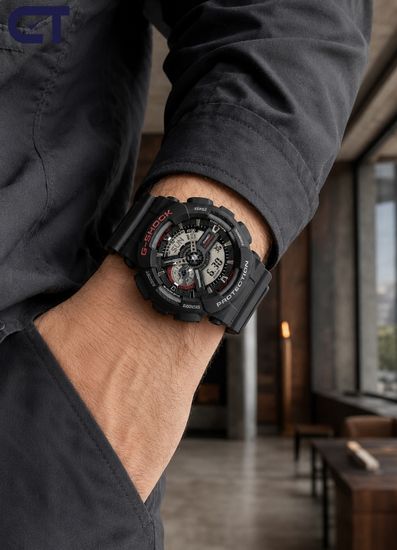 CASIO GA-110-1ADR G-SHOCK мужские наручные часы — культовая крупная аналогово-цифровая G-SHOCK с WR200