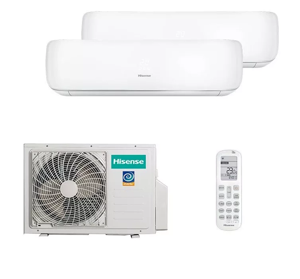 Мульти сплит-система Hisense на 2 комнаты (20+20 кв.м.) PREMIUM DESIGN R32