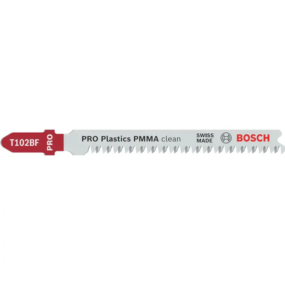 Лобзиковая пилка по пластику PRO Plastics PMMA clean T102BF 92 мм, 5 шт. BOSCH 2608636781