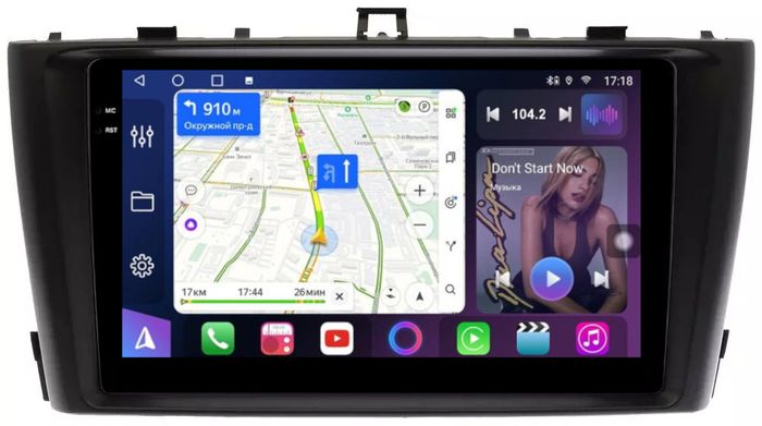 Магнитола для Toyota Avensis T270 2008-2015 (рамка черная) - FarCar S500-TS10 монитор 9.5" QLED на Android 14, Быстрая, CarPlay, 4G SIM-слот