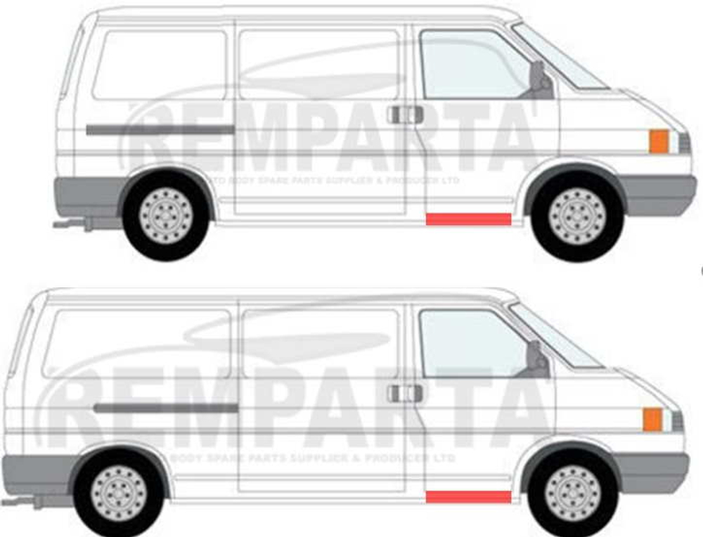 Порог передний левый Volkswagen Transporter T4 (Klokkerholm)