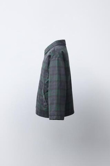 ZARA ВОЩЕНАЯ КУРТКА В КЛЕТКУ, МЯГКИЙ ЗЕЛЕНЫЙ