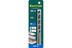Сверло по металлу HSS-G 9.0 х125мм, сталь М2(S6-5-2) KRAFTOOL