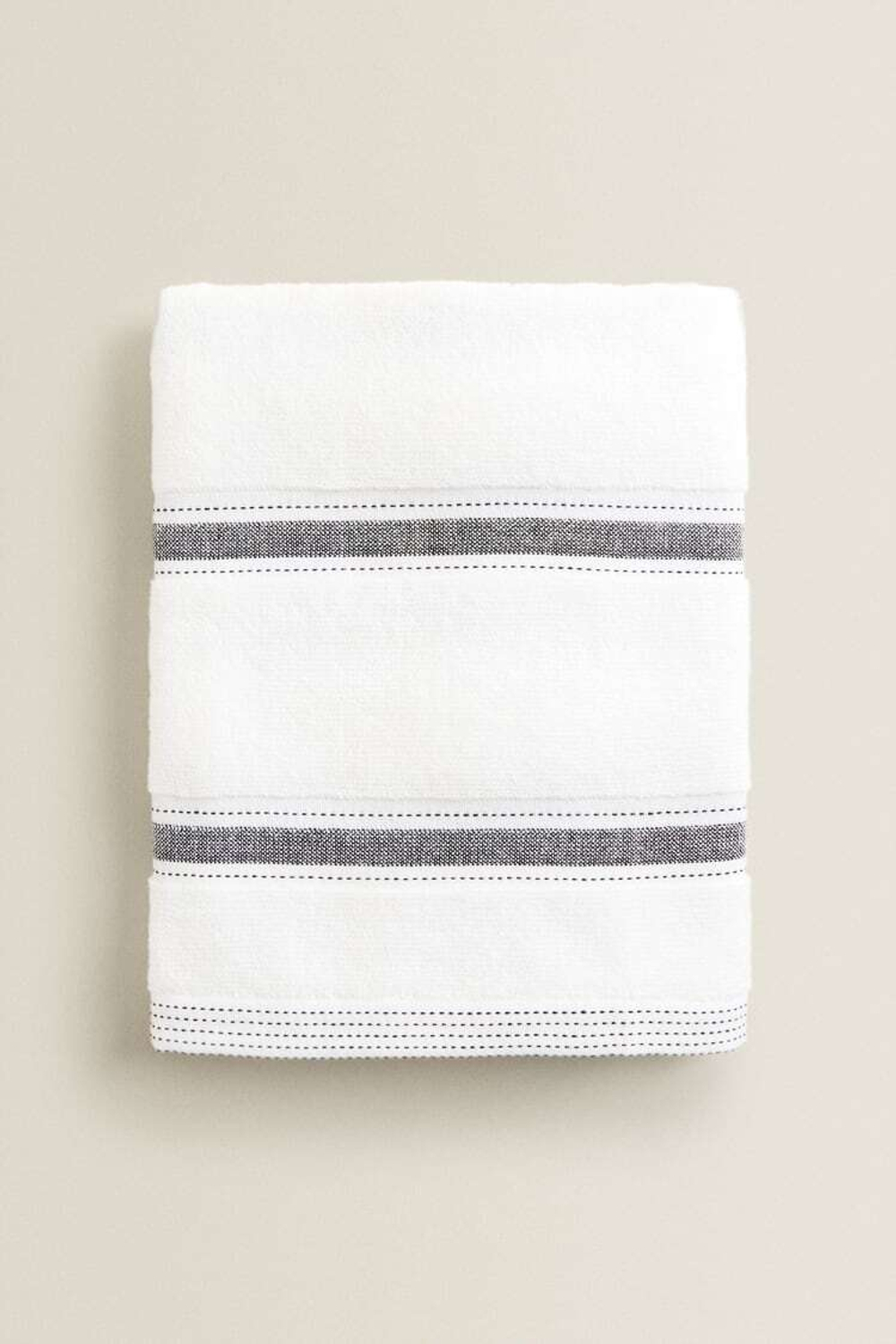 ZARA HOME ХЛОПЧАТОБУМАЖНОЕ ПОЛОТЕНЦЕ, СЕРЫЙ