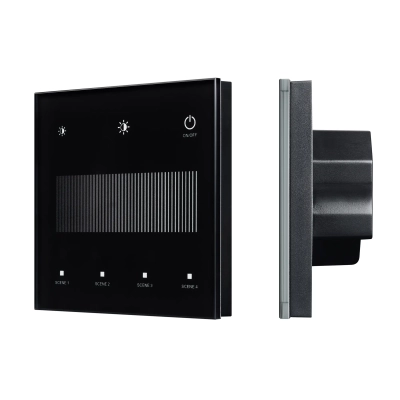 INTELLIGENT ARLIGHT Сенсорная панель SMART-DALI-301-11-1G-4SC-DIM-IN Black (BUS/24V, Touch, 2.4G) (IARL, IP20 Пластик, 5 лет)