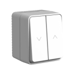 ATLASDESIGN PROFI IP54 О/У 2-клавишный ВЫКЛЮЧАТЕЛЬ ДЛЯ ЖАЛЮЗИ, сх.4, 10А, СЕРЫЙ
