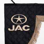 Ламбрекен с косынками стеганые JAC (экокожа, черный, коричневые кисточки)