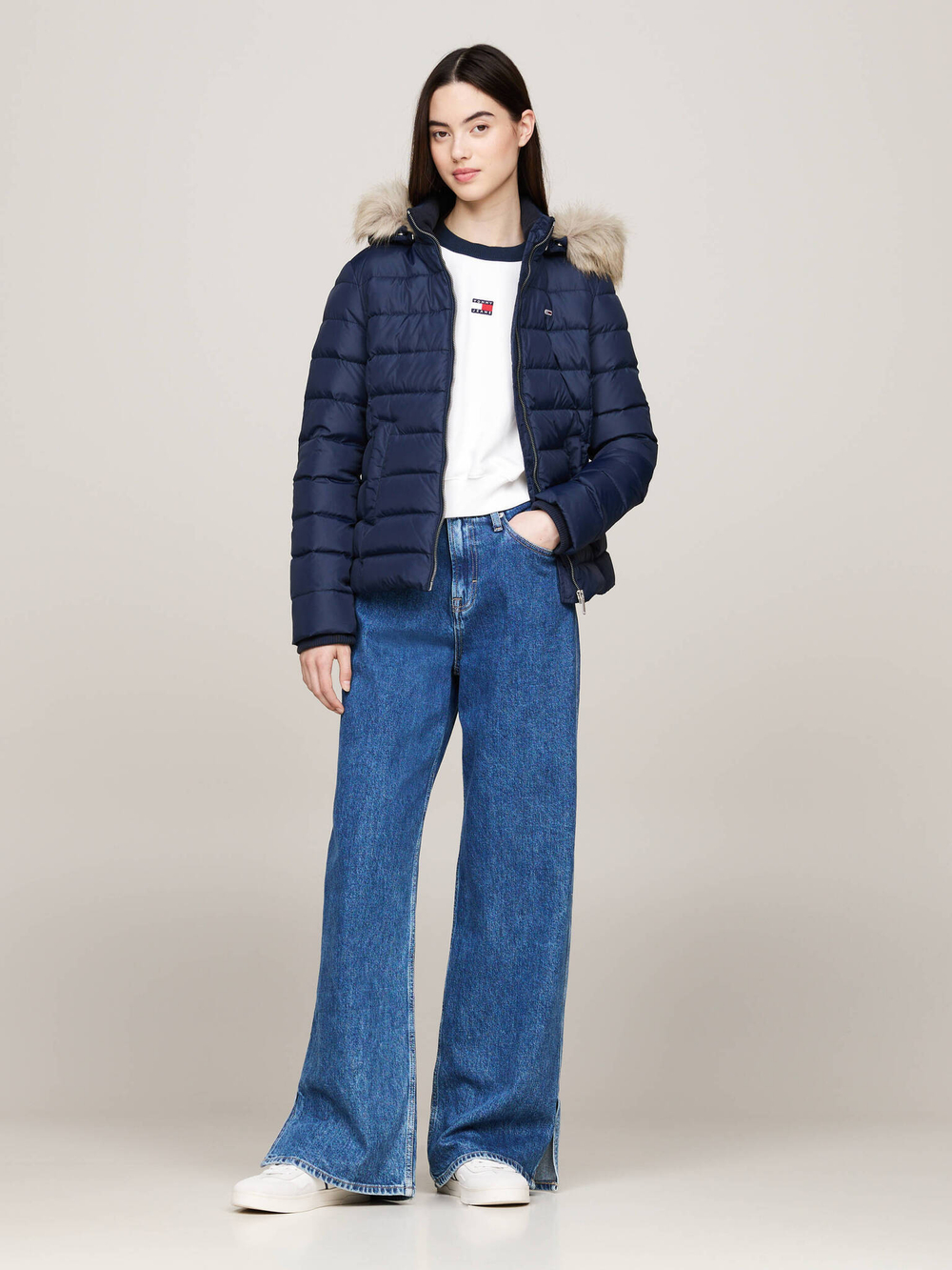 Пуховая куртка Tommy Jeans - темно-синий(DW0DW18312)