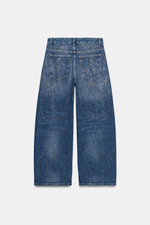 ДЖИНСЫ TR BAGGY СО СРЕДНЕЙ ПОСАДКОЙ И СТРАЗАМИ — ZARA