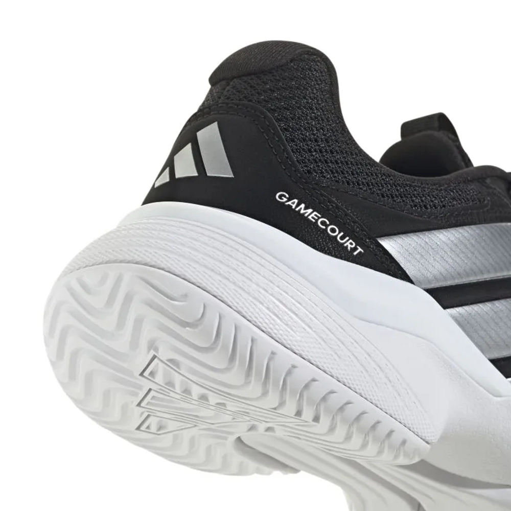 Женские Кроссовки теннисные Adidas GameCourt 3 W - core black/silver metallic/cloud white