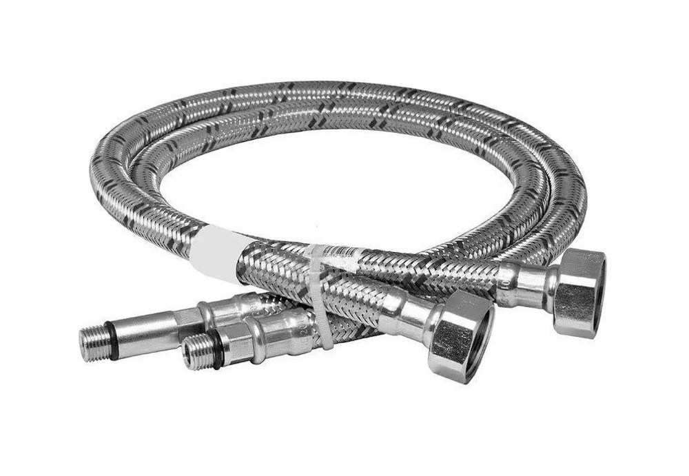 Гибкая подводка Tucai в стальной оплетке для смесителя 1/2-M10x1 L17/L37, 50 см, вн.- нар., 2 штуки в упаковке 208124