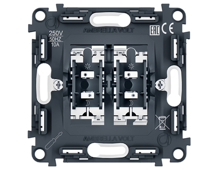 PR115 Механизм 2-клавишного выключателя 10A-250V QUANT PRO