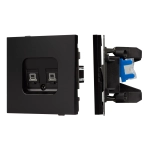 Механизм компьютерной розетки двойной SCT-TENDO-MPC2-PL-BK (RJ-45, CAT6) (Arlight, -)
