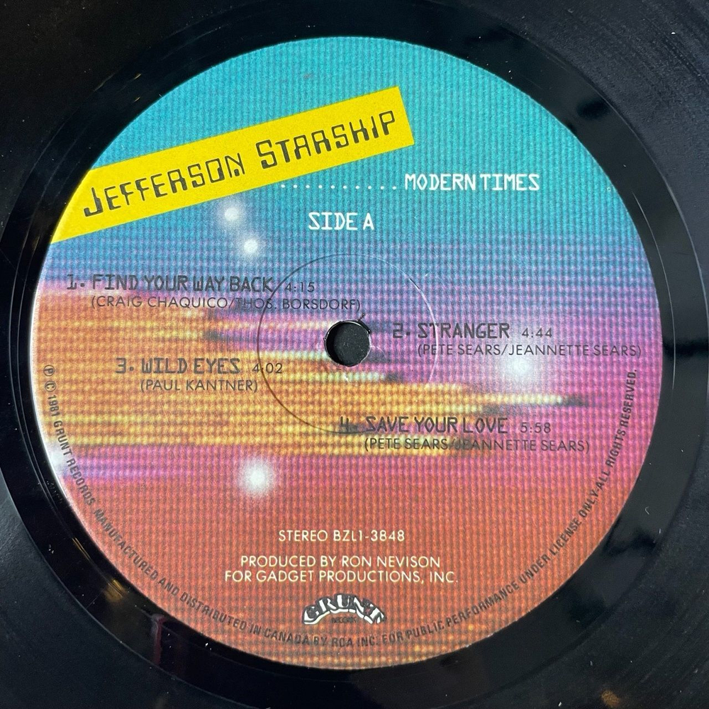 Винтажная виниловая пластинка LP Jefferson Starship Modern Times (Canada 1981)