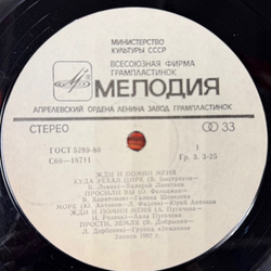 Виниловая пластинка Сборник - Жди И Помни Меня (Мелодия) LP