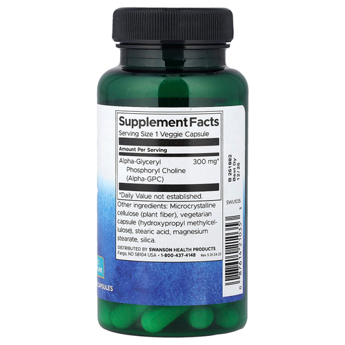 Swanson Vitamins, Alpha GPC, 300 мг, 60 растительных капсул