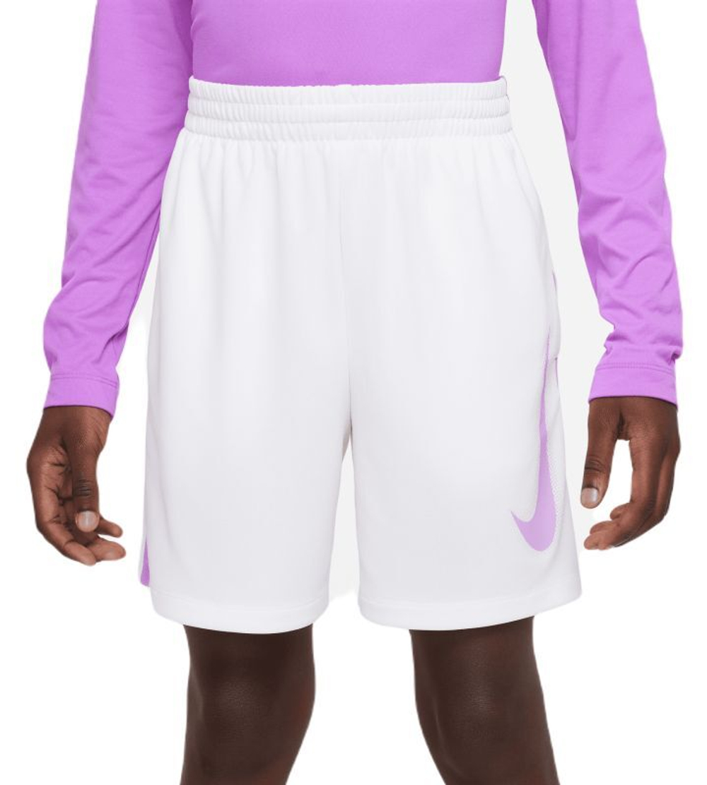 Шорты для мальчика теннисные Nike Dri-Fit Multi+ Graphic Training Shorts - white/rush fuchsia/rush fuchsia