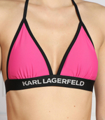топ бикини triangle w/ logo elastic Karl Lagerfeld - розовый(230W2234)