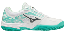 Женские Кроссовки теннисные Mizuno Breakshot 3 CC - white/iron gate/turquoise