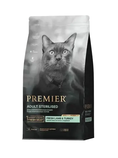 PREMIER Сухой корм для стерилизованных кошек Ягненок и индейка 2кг