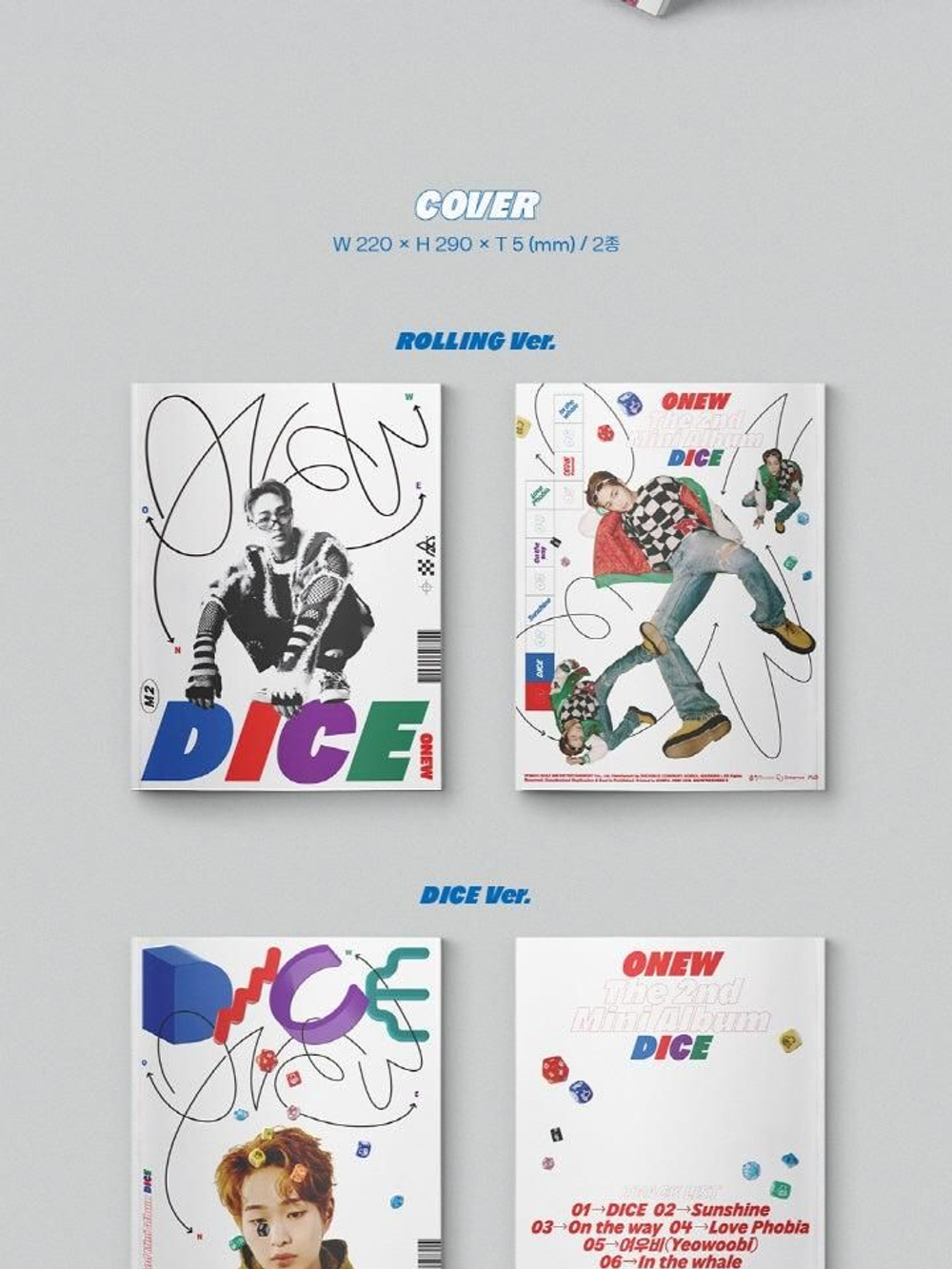 Альбом ONEW - DICE 2nd Mini Album PHOTO BOOK 2 Version SET