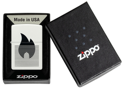 Зажигалка ZIPPO Flame Gradient Design White Matte, латунь/сталь, белая, матовая