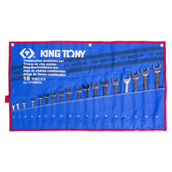 KING TONY (1218MRN) Набор комбинированных ключей, 6-24 мм, 18 предметов