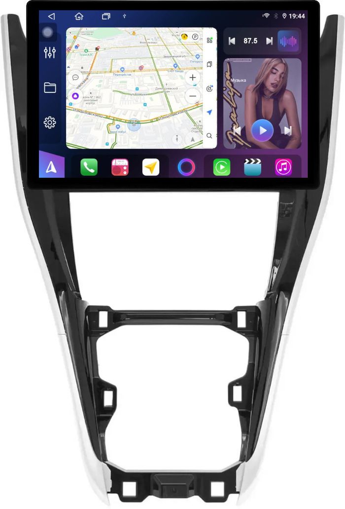 Магнитола для Toyota Harrier 3 XU60 2013-2017 (большая рамка) - FarCar BX877 монитор 13" 2K QLED на Android 13, TS10, 6+128, CarPlay, 4G SIM-слот