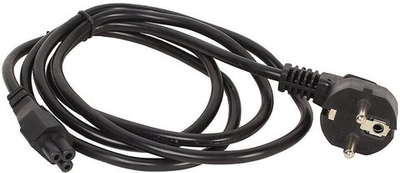 Кабель питания IEC C5 (3-pin) (прямой) - Евровилка (угловой), 1.8м, черный
