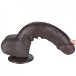 Реалистичный фаллоимитатор Lovetoy Sliding Skin (24*4,3) с двойным покрытием, черный