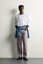 БРЮКИ STRAIGHT FIT С ЭФФЕКТОМ ПОТЕРТОСТИ — ZARA